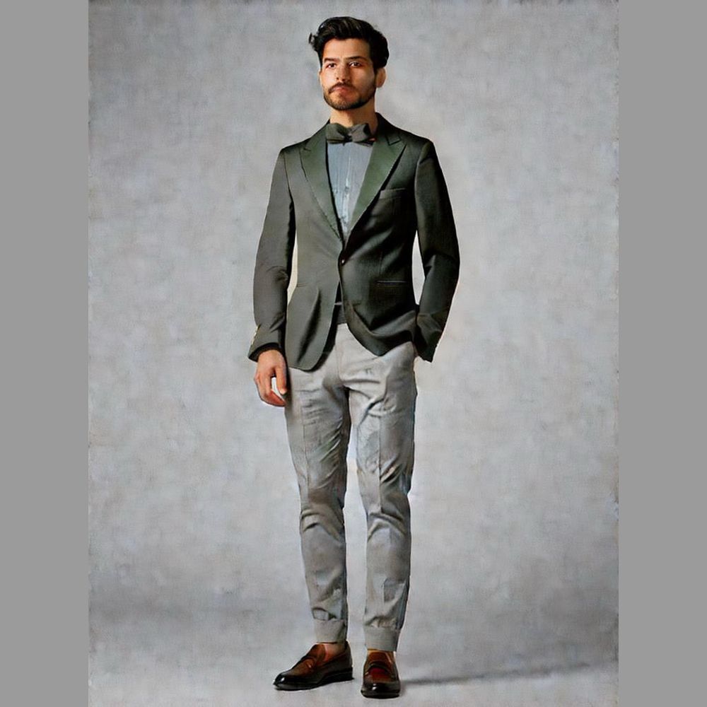 Henry Roulette Black Wool One Button Blazer